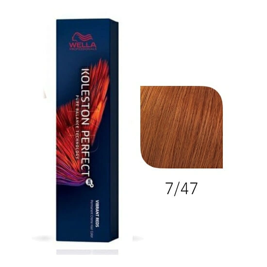 Wella Koleston Perfect Me+ Hajfesték - 7/47 - 60ml - Vöröses Barna Középszőke képe 1
